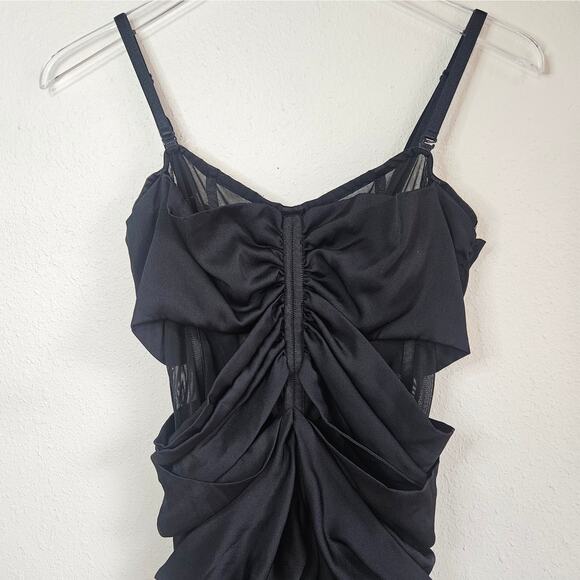 JONATHAN SIMKHAI Ruched‎ Strapless Jumpsuit Size 4 Black Minimalist Formal - Picture 15 of 16
